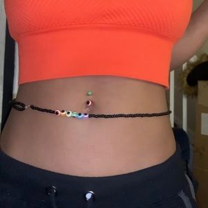 Black Rainbow Evil Eye Waistbeads